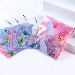 Ocean-themed mermaid tail self-adhesive packaging bags for cookies and jewelry