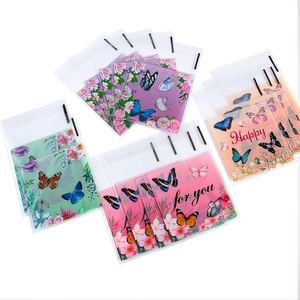 Transparent Self Adhesive Packaging Bag Butterfly Flower Cartoon Pattern Plastic Gift Wrap Bag For Candy Cookie Jewelry Party Favor