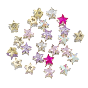 Perline a Artiglio in Strass di Vetro a Forma di Stella da 10mm Con Base in Metallo per Creazione Gioielli DIY Cucito Decorazioni Abbigliamento