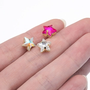 Cristalli a forma di stella da 10mm con castone dorato per cucito e decorazioni fai-da-te