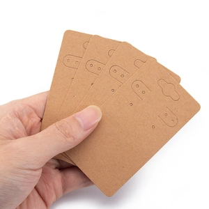 Set di 50 cartoncini per orecchini in carta kraft marrone con design a 6 fori per gioielli