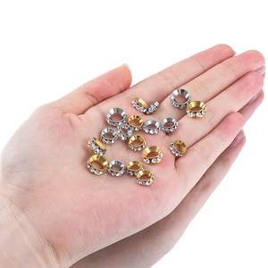 Funkelnde Edelstahl-Abstandshalter mit Strass für DIY-Schmuckherstellung-Sets