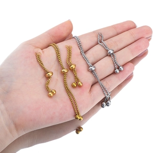 Adjustable stainless steel slider chain bracelets in gold and silver for DIY jewelry