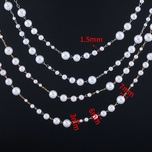 DIY pearl chains in 1.5mm to 7mm sizes with gold and silver bead accents for jewelry