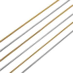 Verstellbare Box-Halskette aus Edelstahl in Gold und Silber für DIY-Anhänger-Schmuck