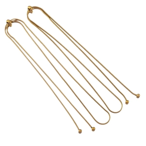 Adjustable 18K gold-plated stainless steel snake bone chain with sliding stopper beads