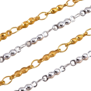 Chaîne à maillons en acier inoxydable doré et argenté pour bijoux DIY et bracelets