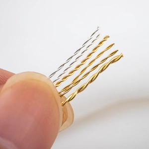 DIY jewelry twisted metal wires in silver and gold colors for handmade accessories