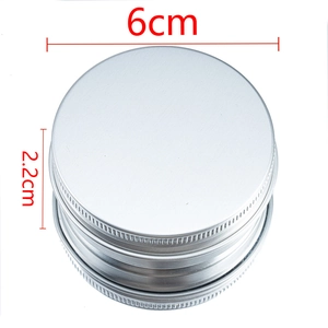Universal 40ml silver round aluminum tin box with screw lid, 6cm diameter and 2.2cm height