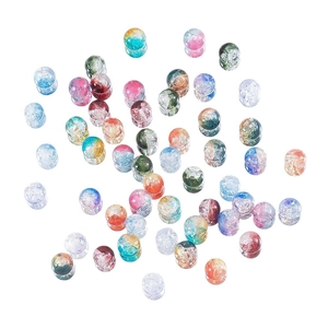 Colorful 10x9.1mm crackle glass beads with gradient colors and Dunhuang style for DIY