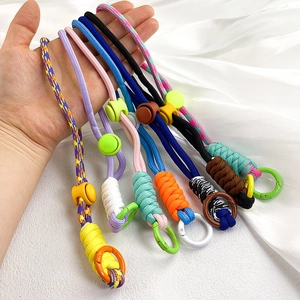 Adjustable colorful braided crossbody phone lanyard with durable O-ring and plastic buckle
