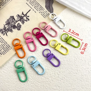 Set of 10 colorful 3.2cm spring lobster clasps for DIY jewelry and bag accessories