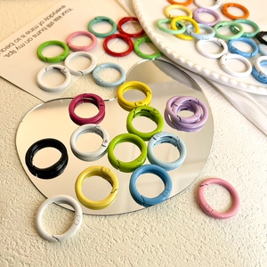 24mm bunte Legierung Federringe in Bonbonfarben für Schlüsselanhänger und DIY-Zubehör