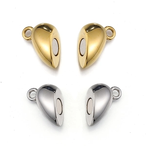 Fermoirs magnétiques en forme de cœur or et argent pour connecteurs de bijoux DIY