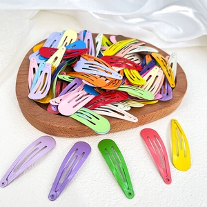 Metal Water Drop BB Hair Clips Painted Colorful Animal Floral Patterns DIY Handmade Jewelry Findings For Girls Hair Accessories