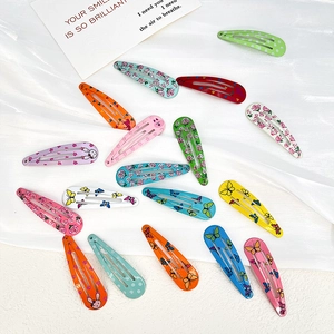 Colorful metal BB hair clips with cute floral and animal patterns for girls
