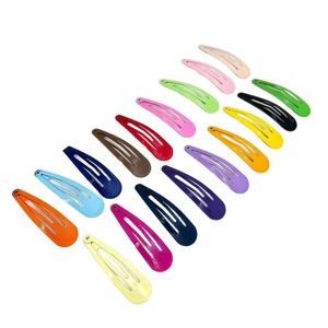 Set of 16 colorful metal teardrop BB hair clips for DIY hair styling and accessories