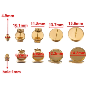 18K goud vergulde roestvrijstalen oorknopjes met sluitingen voor DIY sieraden maken