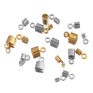 Stainless Steel Barrel Cord End Caps Jewelry Findings For DIY Necklace Bracelet Making Electroplated Gold Silver Connector Parts