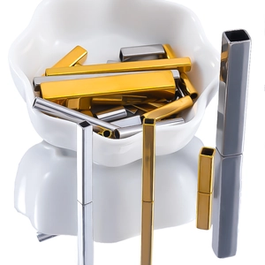 Polished stainless steel rectangular spacer beads in gold and silver for DIY jewelry making