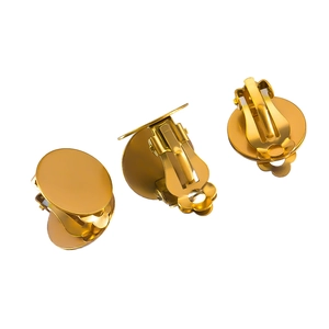 Goldene Edelstahl Frosch-Ohrclips mit flacher runder Basis für DIY Schmuckherstellung