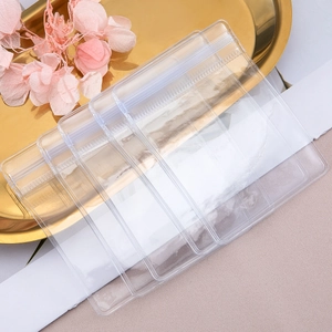 Sachets Bijoux Transparents en PVC Fermeture Zippée pour Boucles d'Oreilles Colliers Emballage Bijoux Sacs de Rangement Petites Pochette en Plastique