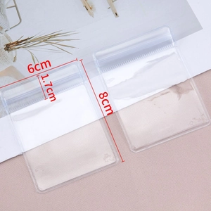 Pochette bijoux en PVC transparent 6x8cm avec fermeture éclair pour boucles d'oreilles