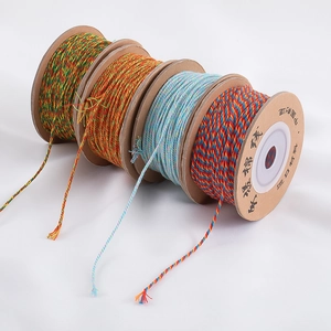 30m 1.0mm braided cotton thread rolls in multi-color patterns for DIY handmade jewelry