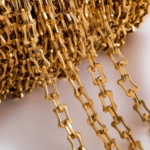 Stainless Steel DIY Jewelry Chain Link Rectangular Bone Shape For Necklace Bracelet Making Industrial Fashion Accessories