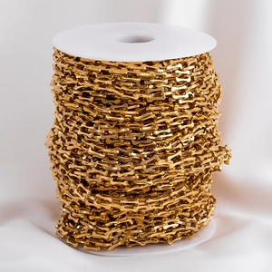 304 stainless steel gold-plated bone link chain on a spool for DIY jewelry making