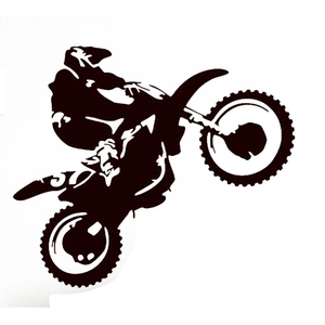Vinyl motocross stunt rider silhouette wall sticker for bedroom and living room decor