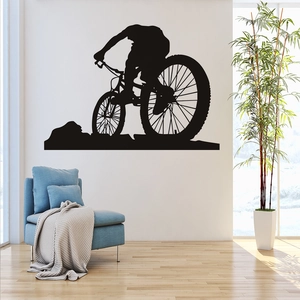 Sticker mural silhouette VTT en vinyle noir pour décoration de salon moderne