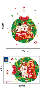 DIY Christmas wall sticker featuring Santa, snowman and wreath, 80x55cm festive window decal