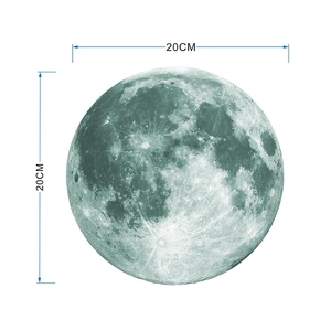 Luminous 20cm moon wall sticker with detailed craters for nursery and bedroom decor
