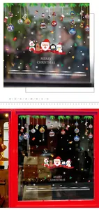 Stickers de fenêtre de Noël détaillés avec Père Noël, renne et ornements festifs