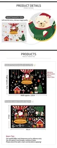 Christmas wall decal with Santa, reindeer, and tree for holiday window decorations