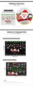 Stickers muraux de Noël avec Père Noël et renne pour décoration de vitrine