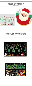 Cartoon Santa and Reindeer PVC Christmas wall stickers set for holiday window decoration