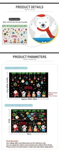 Christmas wall stickers featuring Santa, reindeer, and snowmen for holiday glass decoration