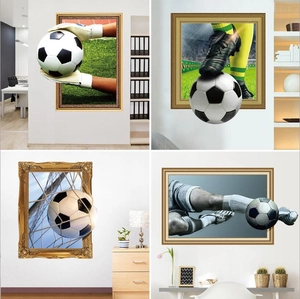 3D Soccer Wall Sticker World Cup Football Decoration Waterproof PVC Removable Poster For Living Room Bedroom Teens Home Decor