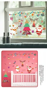 Stickers de Noël pour fenêtres avec Père Noël et renne pour décoration de fête