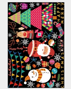 Stickers de Noël avec Père Noël, bonhomme de neige et renne pour décoration festive