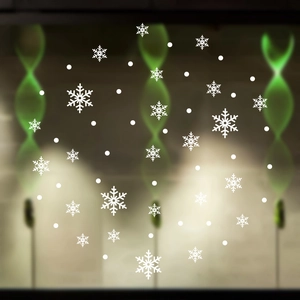 Stickers muraux flocons de neige en vinyle pour décoration de Noël et vitrines d'hiver