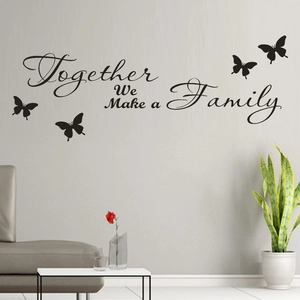 Together We Make a Family wall decal with butterflies for minimalist home wall decor