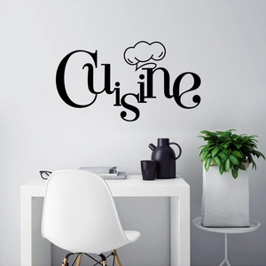 Sticker mural Cuisine en vinyle noir avec toque de chef pour déco cuisine moderne