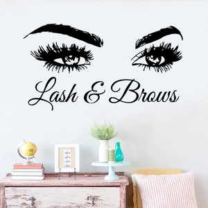 Wimpern Und Brauen Vinyl Wandtattoo Schöne Augen Wimpern Augenbrauen Abnehmbare Aufkleber Für Schönheitssalon Schlafzimmer