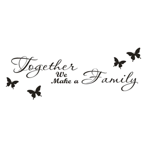 Together We Make a Family vinyl wall decal with flying butterflies for living room