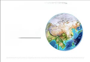 Détail de l'autocollant mural carte du monde auto-adhésif avec couleurs vives et impression