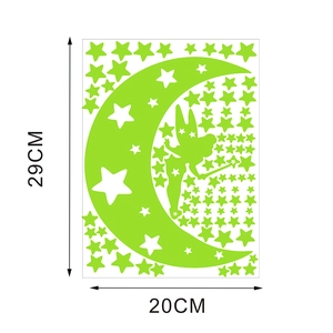 Glow in the dark fairy with stars and moon wall stickers for kids bedroom decor