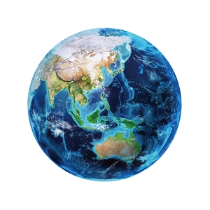 Luminous Earth wall sticker showing Asia and Oceania for kids room and nursery decor